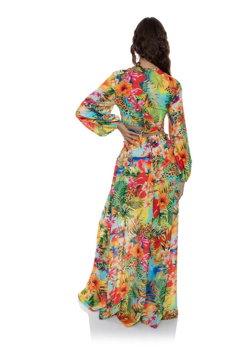 Luli Fama Birds Of Paradise Tie Multi Way Crop Top